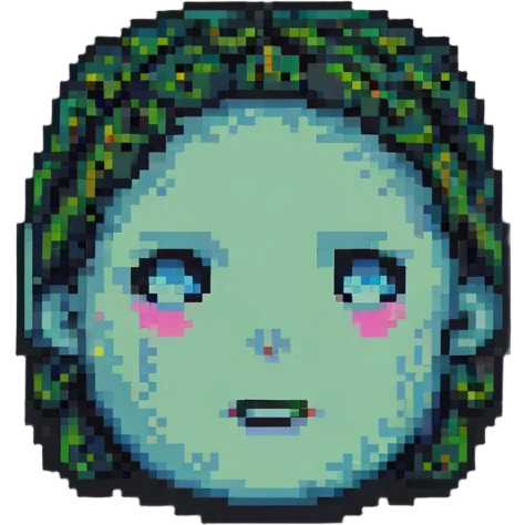 thinking face pixel art emoji