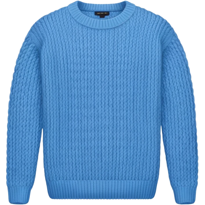 sky-blue knitted wool sweater. emoji
