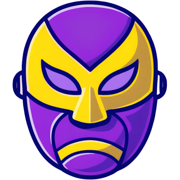 black and yellow luchador mask emoji