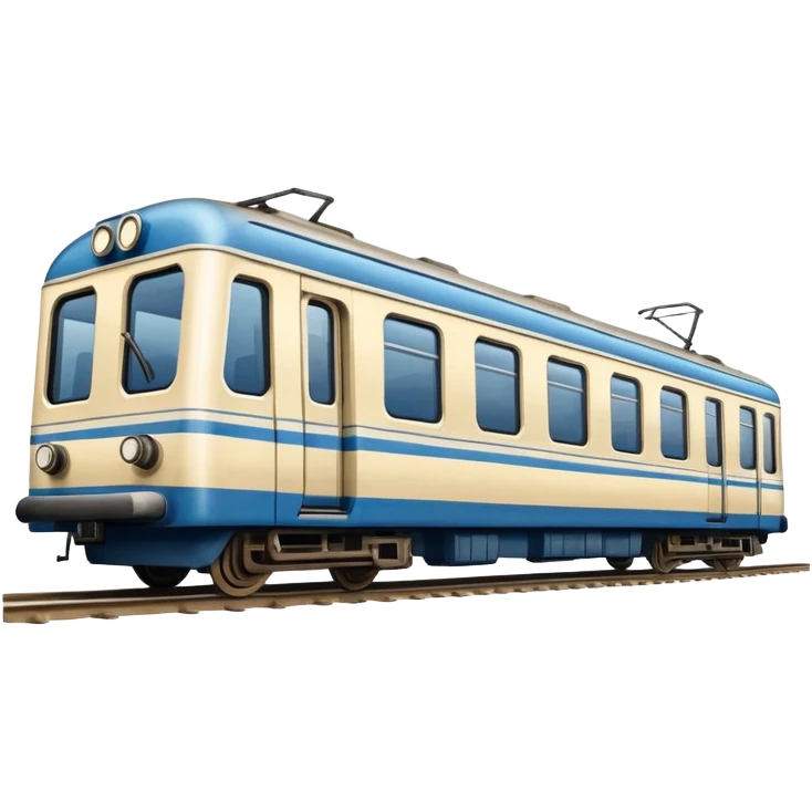 USSR metro train with blue and cream colors emoji