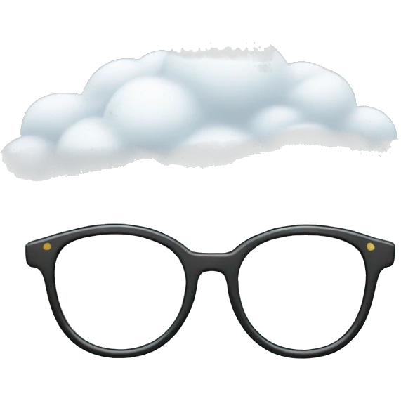 rainy cloud with specs and smiling  emoji