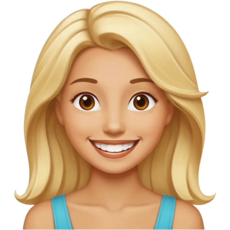  a woman totally happy with the biggest smile emoji