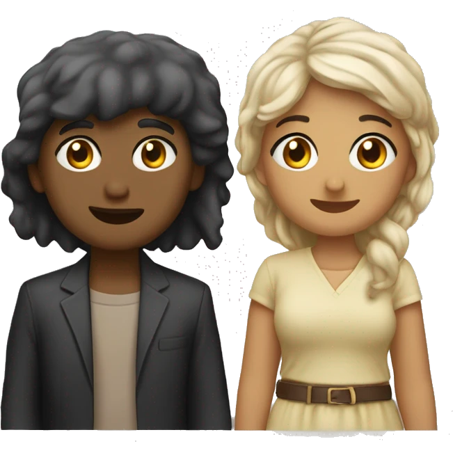 بنت خجلانة لأن حبيبها ينظر اليها بنت بيضاء شعرها طويل و بني  emoji
