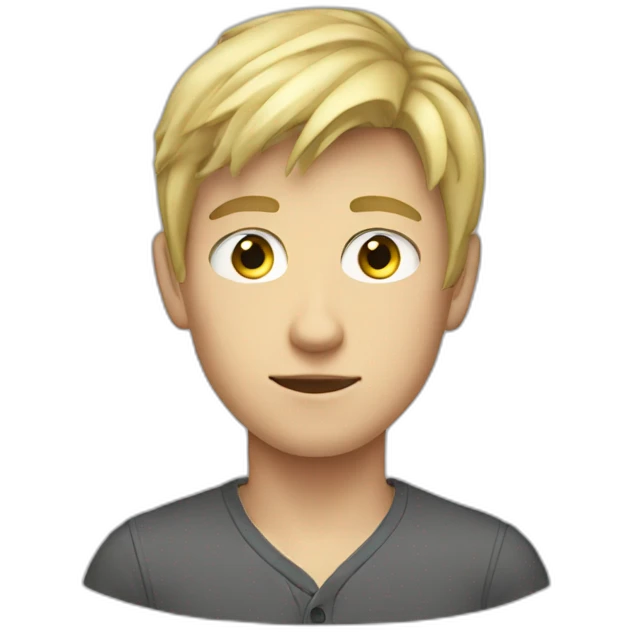 blond teenage boy with gray eyes emoji