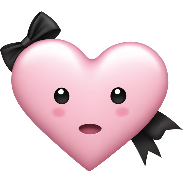 light pink heart with a black bow  emoji