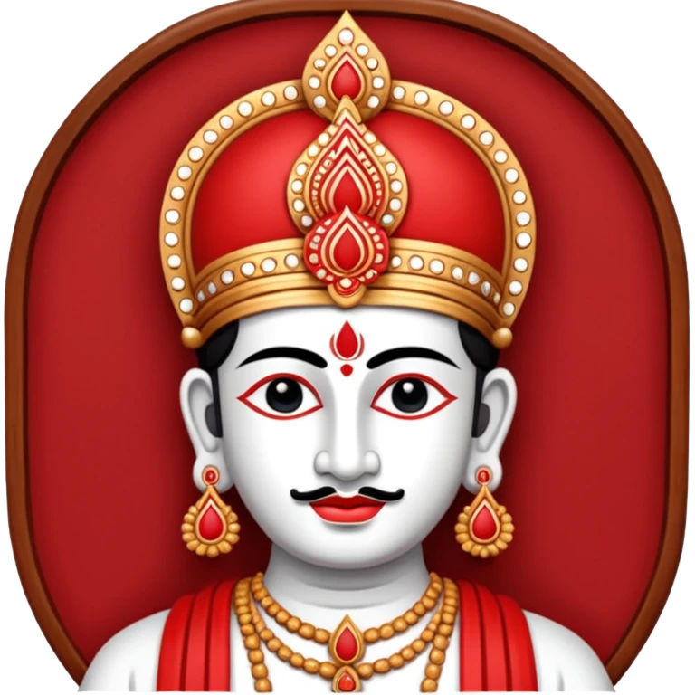 Create lord Venkateshwara tilak emoji , it should be in red and white in colour, i.e, left and right lines are in white colour and between left and right lines there is a red colour line emoji
