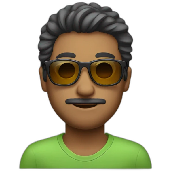 cara de hombre mayor con gafas de sol y pelo blanco emoji