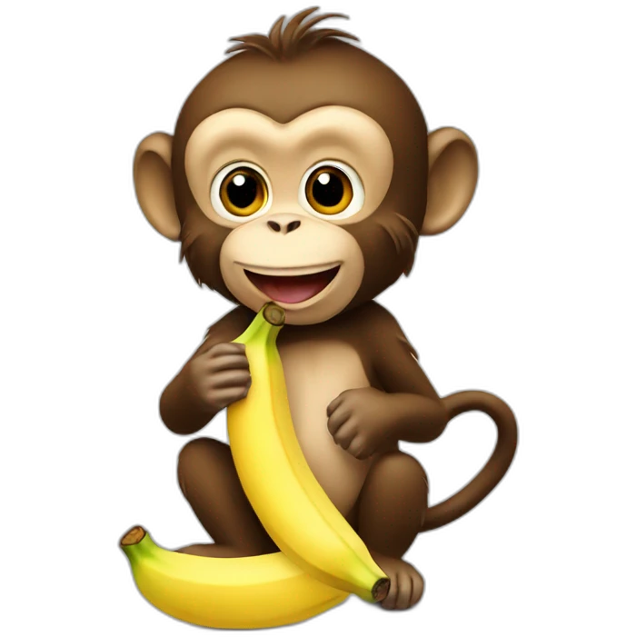 Monkey eating banana emoji