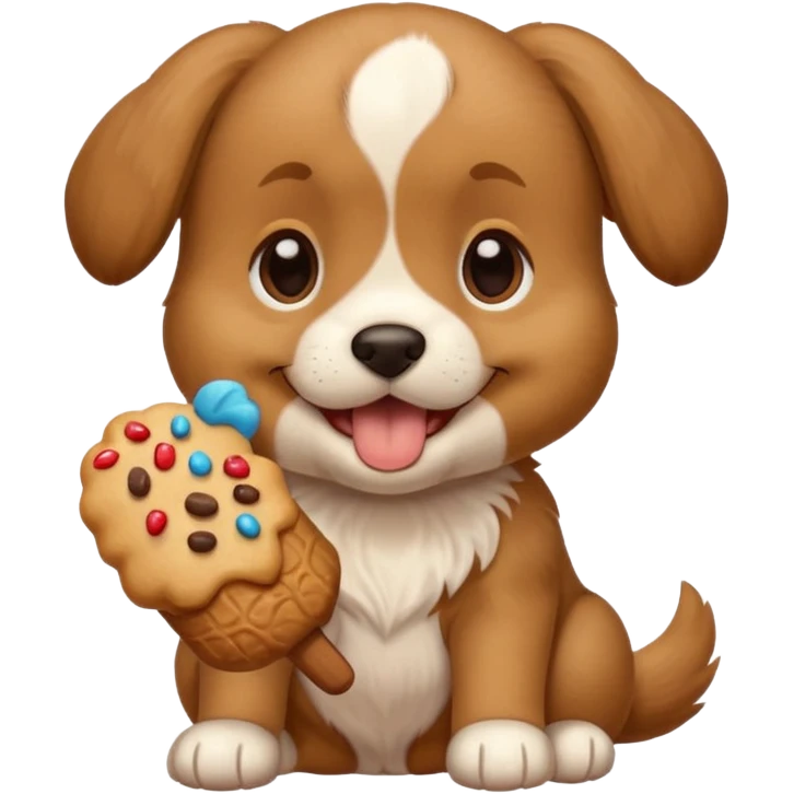 Puppy eating a treat emoji