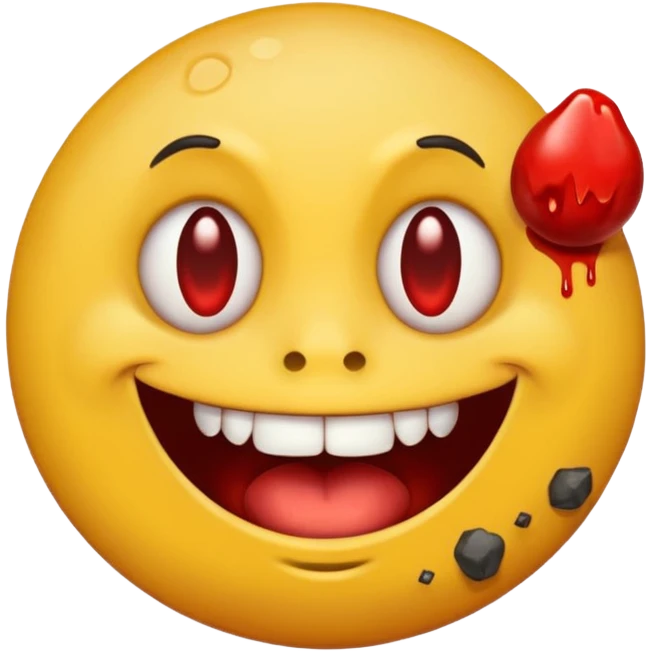 a cursed yellow emoji circle with rock on hands and he looks super drunk emoji