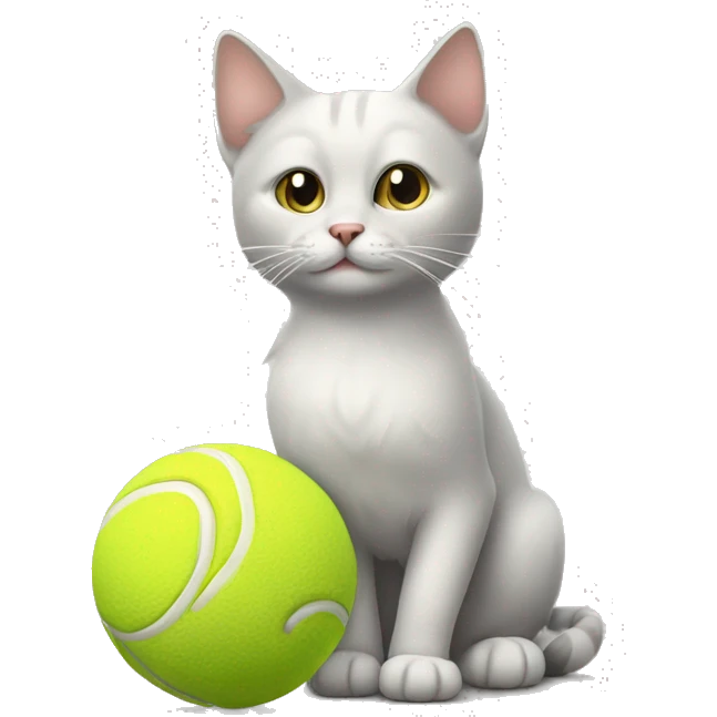 cat with tenis ball emoji