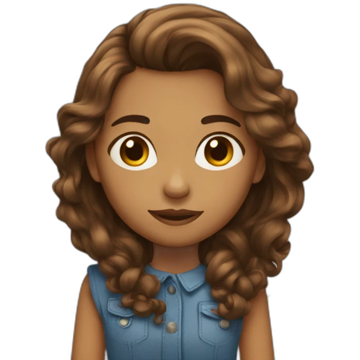 Fille avec des cheveux brun emoji