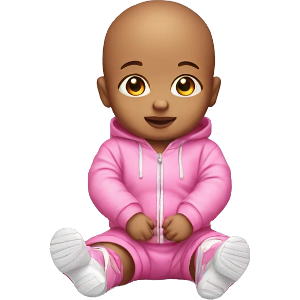 Design a Realistic Baby Emojis in Pink Outfit and Knee Sneakers Praying emoji