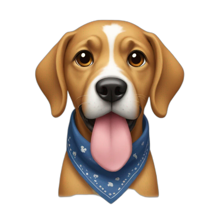 A dog with a bandanna emoji