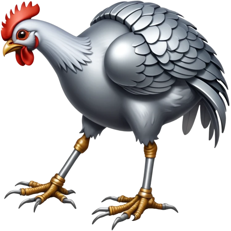 baba yagas chicken hut legs metallic silver emoji