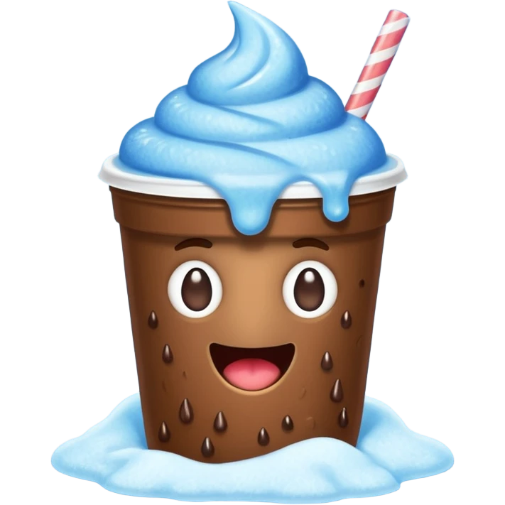 poop with a 7-11 slushee  emoji
