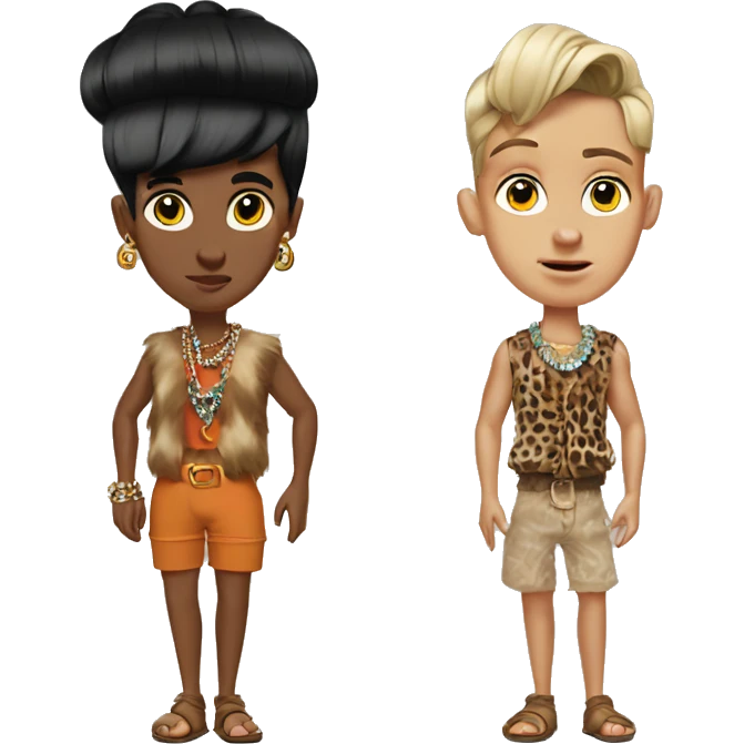 The Flintstones in modern Gucci clothes emoji