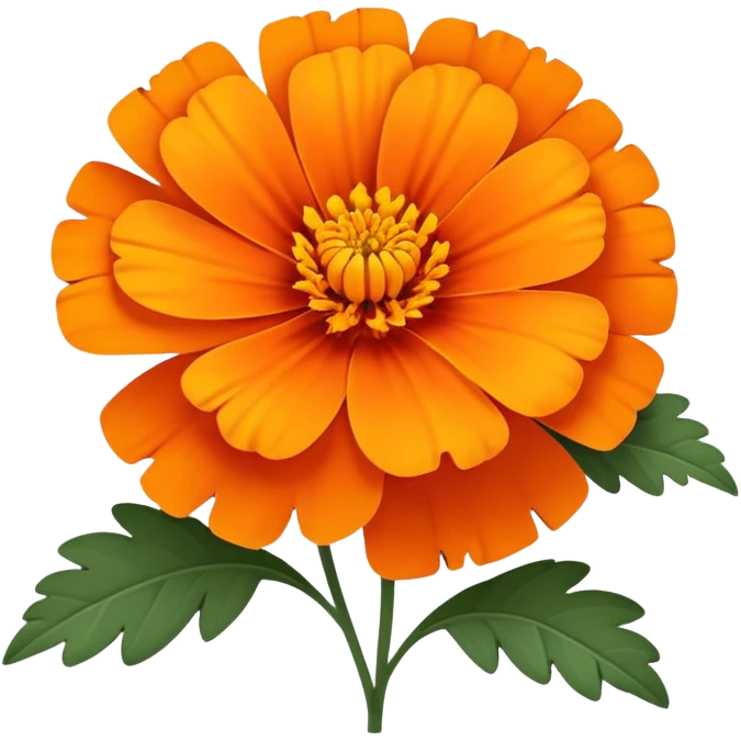 cempasúchil flower, Mexican marigold, bright orange with layered petals emoji