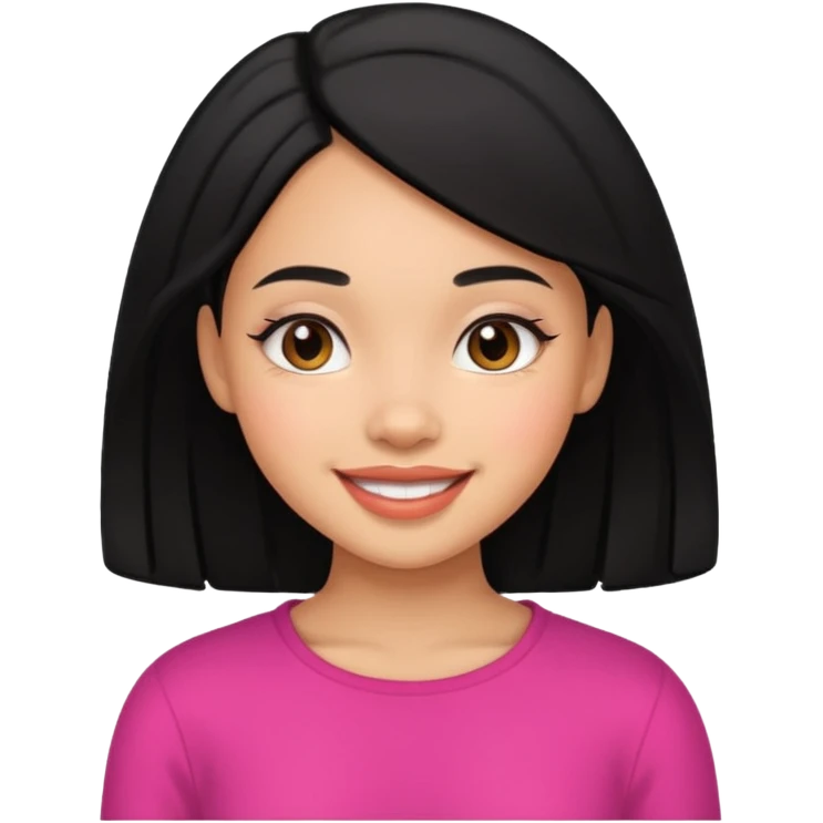 Cute lightskin girl with black hair emoji