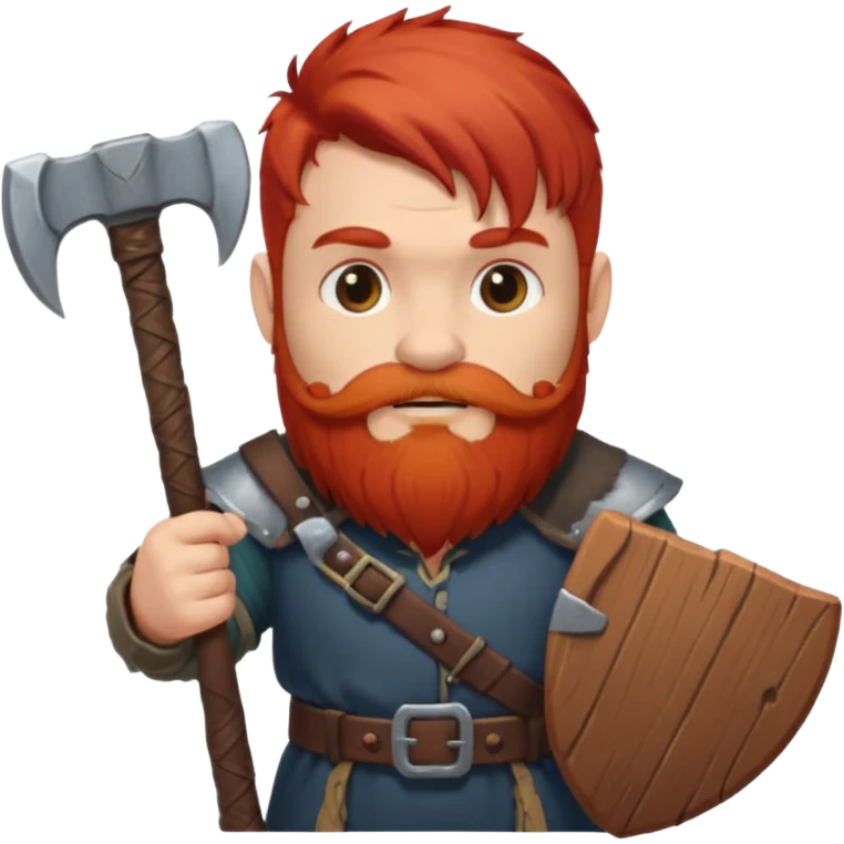 Ein zwerg mit roten Haaren und axt emoji