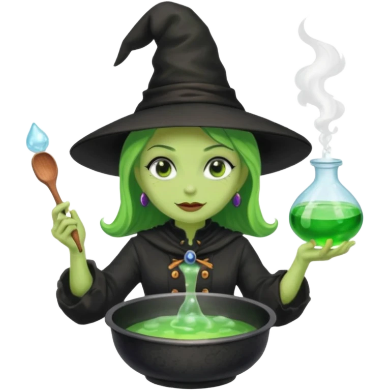 green witch cooking potion emoji