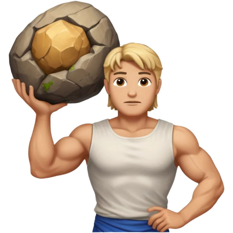 Atlas the greek god with a boulder and shirt emoji