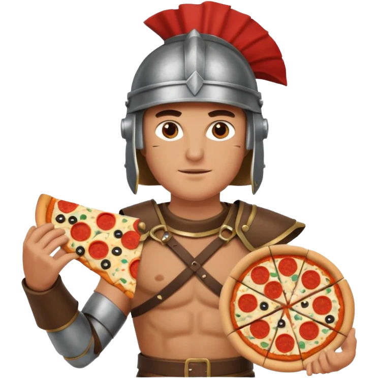 greece ancient warrior with pizza emoji
