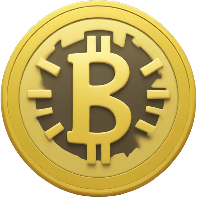 yellow coin desing with special symbol emoji