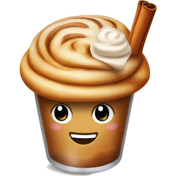Cinnamon and cappuccino bun in a disposable glass emoji