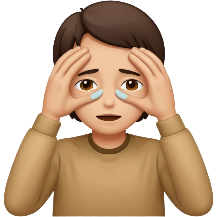 😳 covering eyes with 🙌  emoji