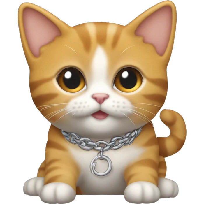 chat roux clair beige qui dort sur le dos avec les pattes en l’air avec un collier gris  emoji