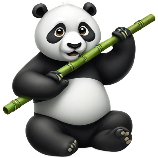 Panda playing a bamboo flute emoji