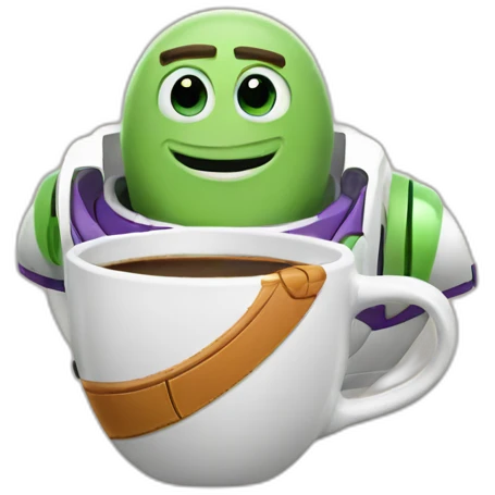Coffee with Buzz Lightyear emoji