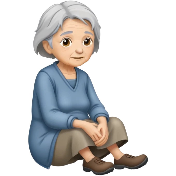 Poor old granny on the side of the road emoji