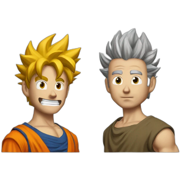 Goku qui discute avec Albert enstein emoji
