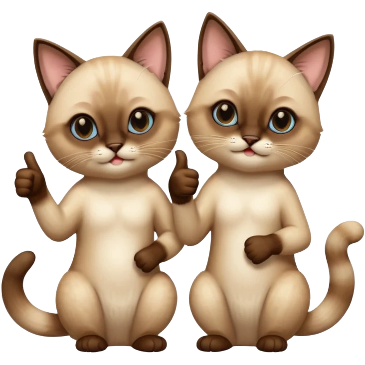 siamese cats giving thums up emoji