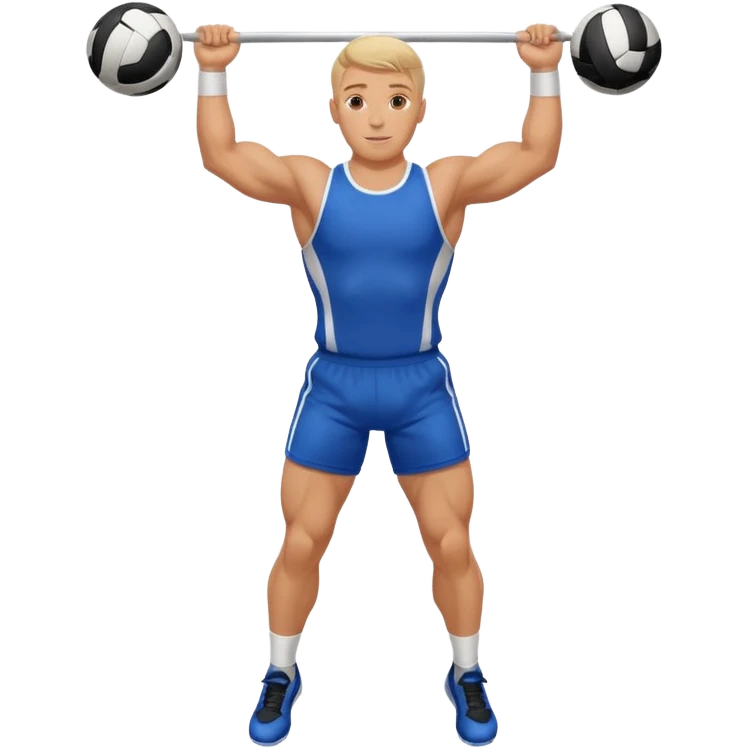 white sportsman in the playground with ball, dressed  in sport suit on sports horizontal bars emoji