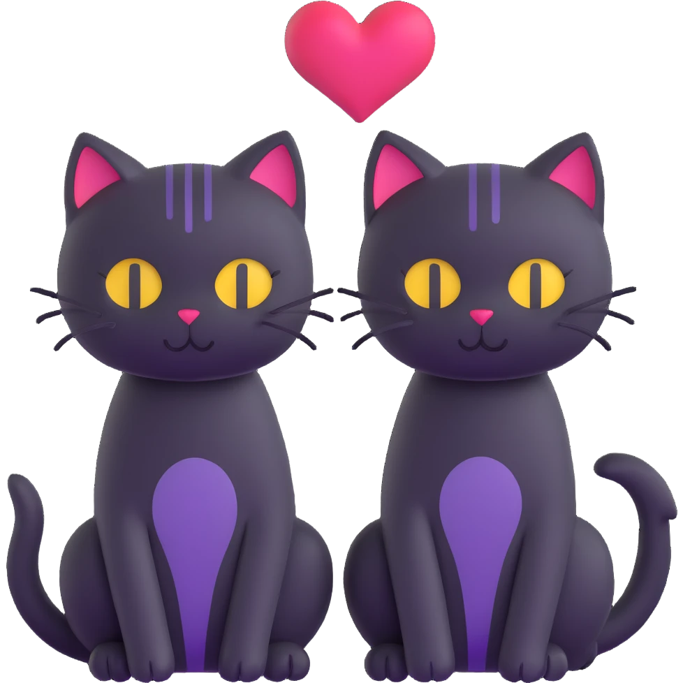 two emo cats in love emoji