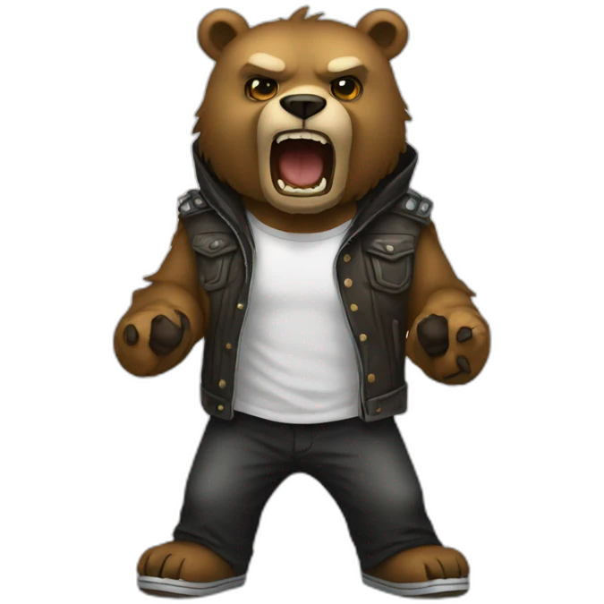 bear heavy metal emoji