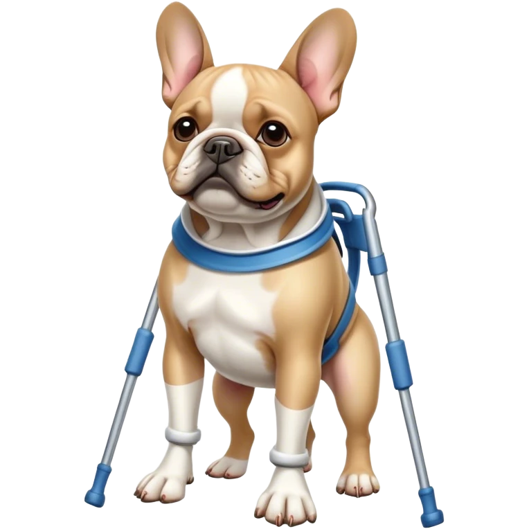 French bulldog in crutches  emoji