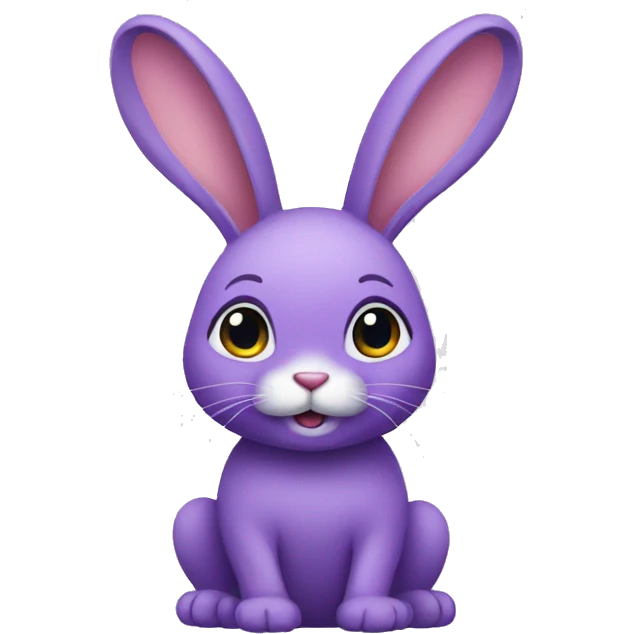 a rabbit that has a very small body, purple front hair emoji
