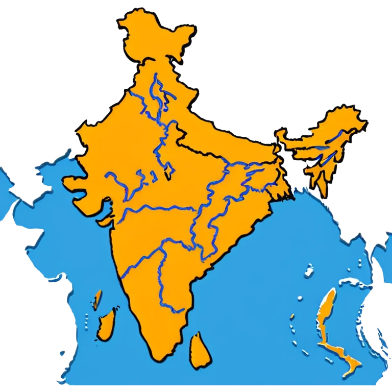 India map with saffron colour ( akhand Bharat ) emoji