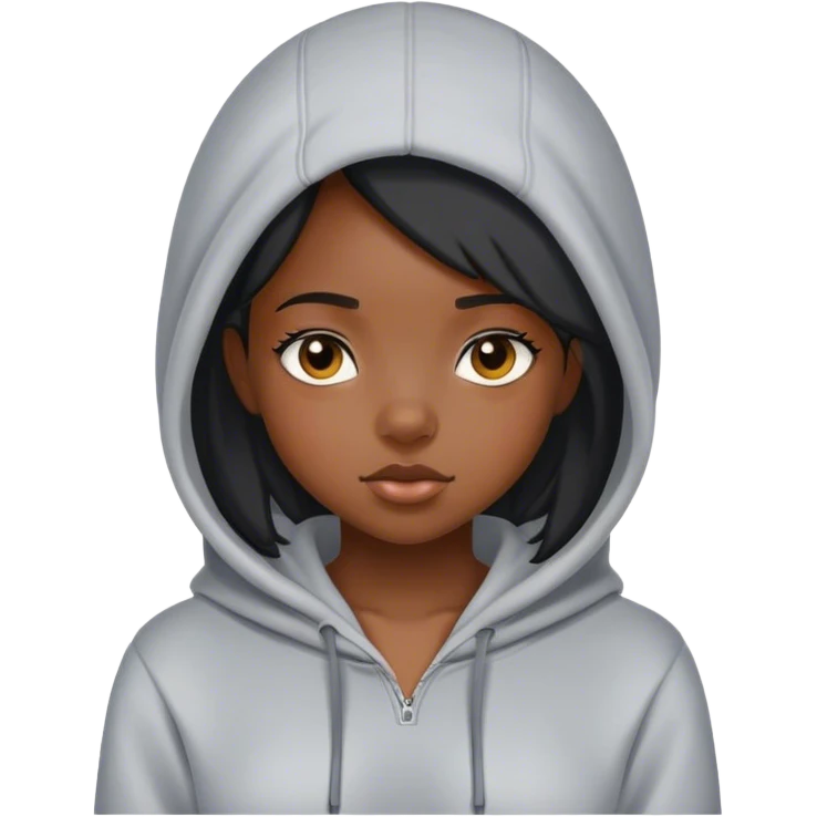 Black girl with  hoodie emoji