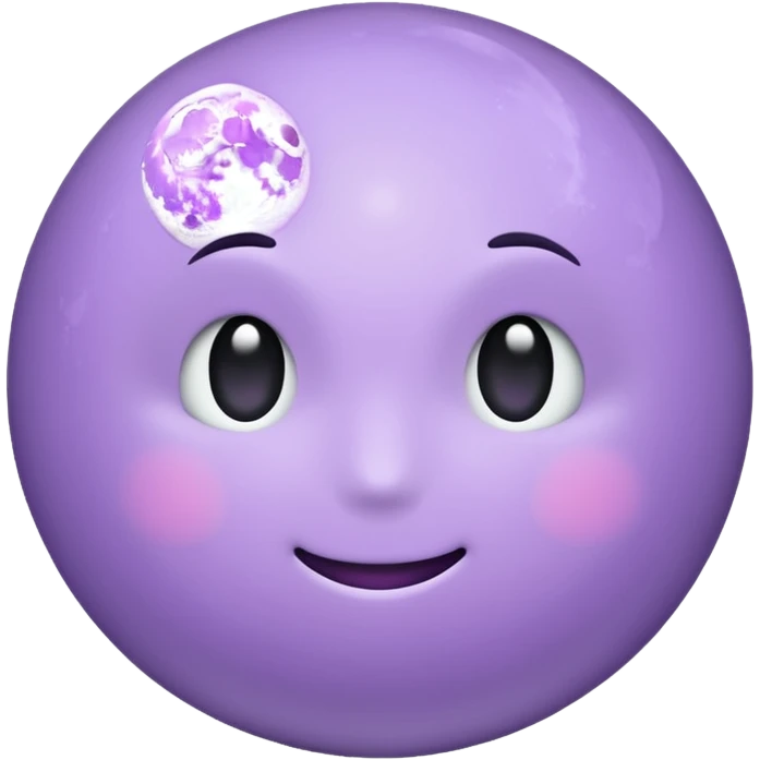 realistic Light purple moon emoji
