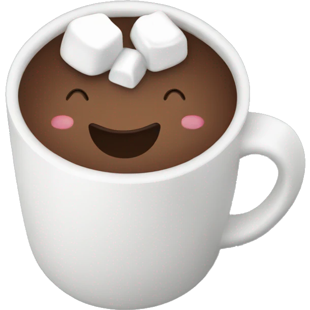 Hot cocoa with marshmallow  emoji