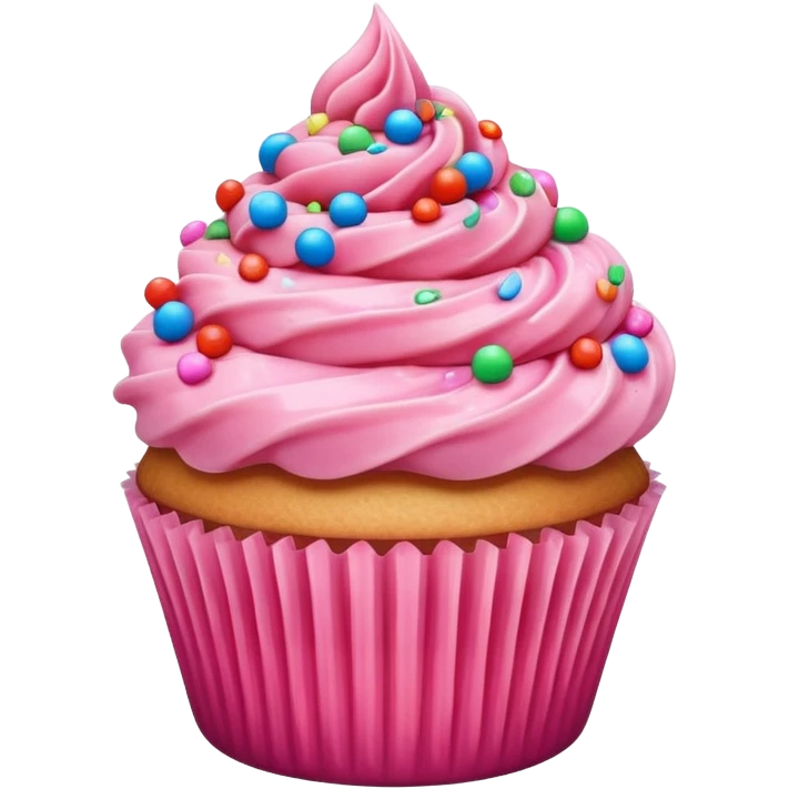 Cupcake with pink icing emoji
