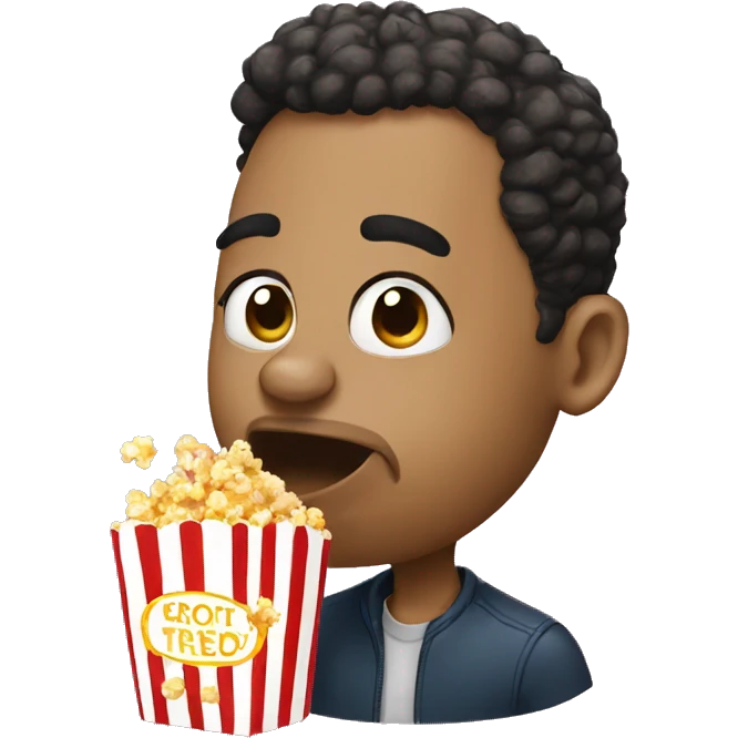 caricature eating popcorn emoji