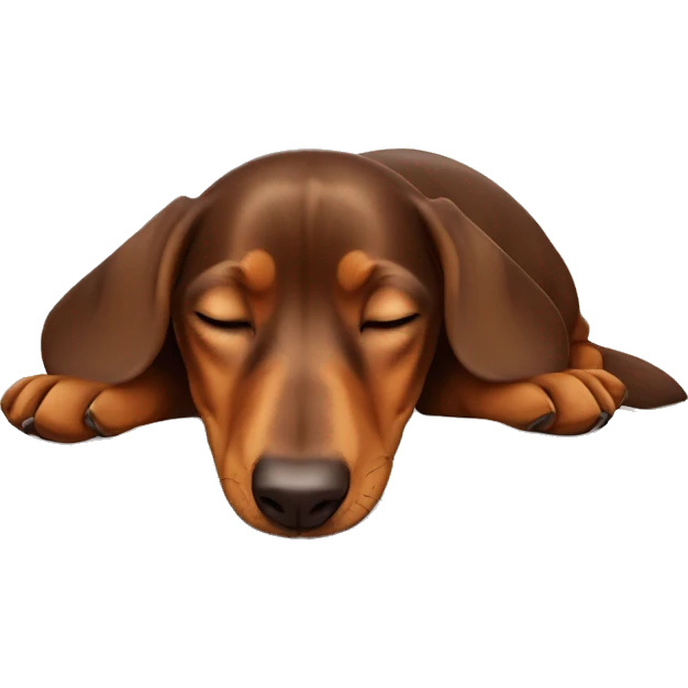 Brown Daschund sleeping  emoji