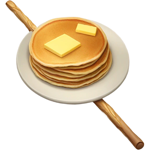 Pancake with a stick of butter  emoji
