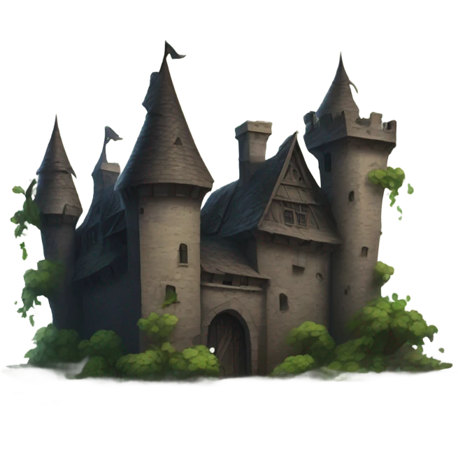 Realistic dark haunted castle emoji